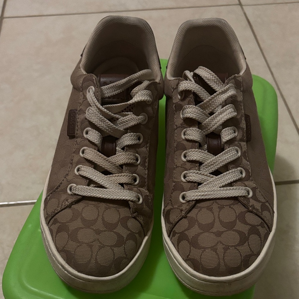 ORIGINAL Coach Brown and Cream Sneakers